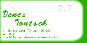 denes tontsch business card